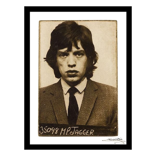 VENICE BEACH Collections Mick Jagger 1967 Mugshot by Unknown 1-Piece Framed Graphic Print Abstract Poster Art Print 18 in. x 14 in.
