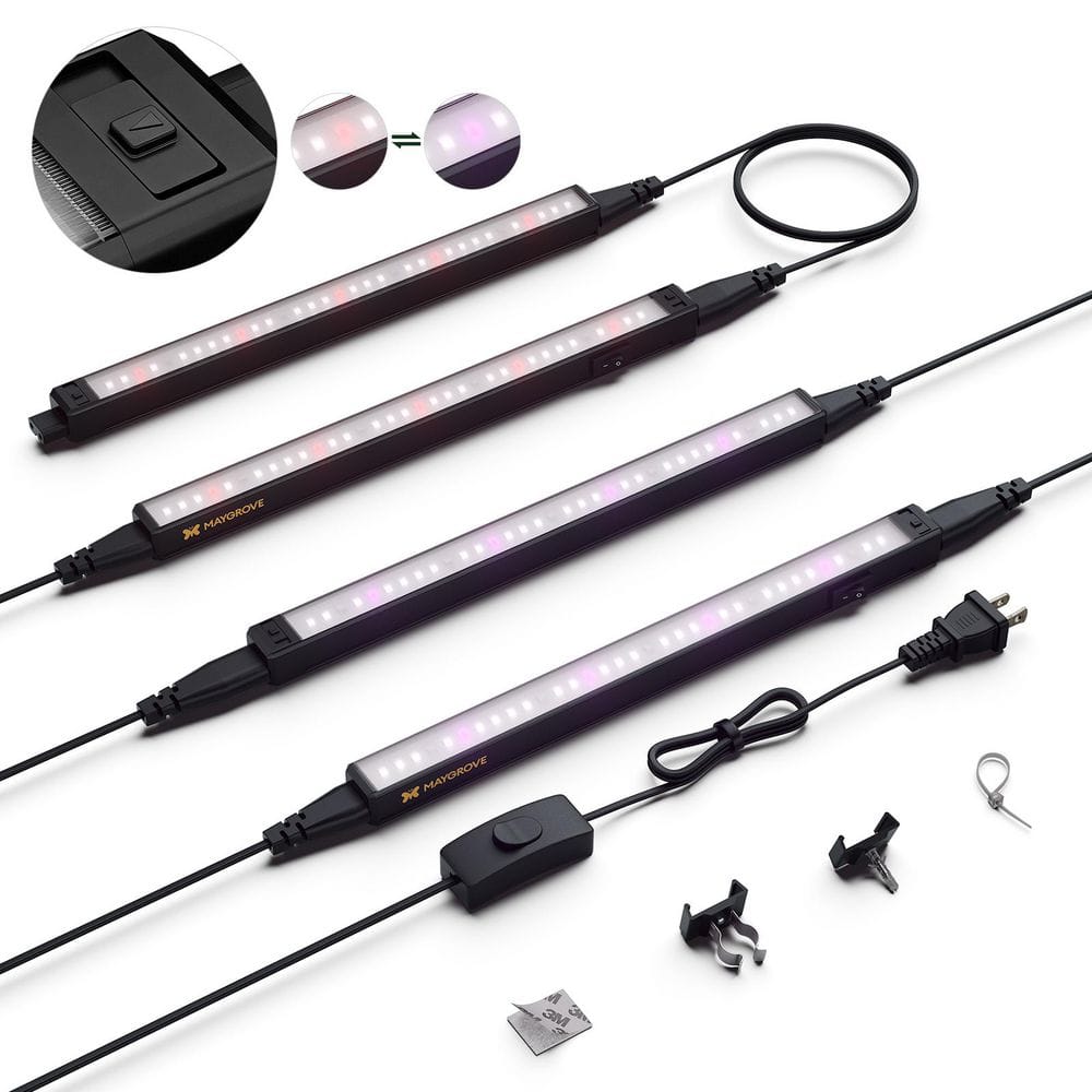 28W (4 x 7W) Tunable Spectrum 1FT T5 LED Grow Light for Seed Starting, Vegetables, Linkable, Black, 4-Pack price history on PriceWatchPro