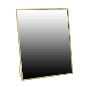 2.25 in. x 9.75 in. Classic Square Framed Gold Vanity Mirror