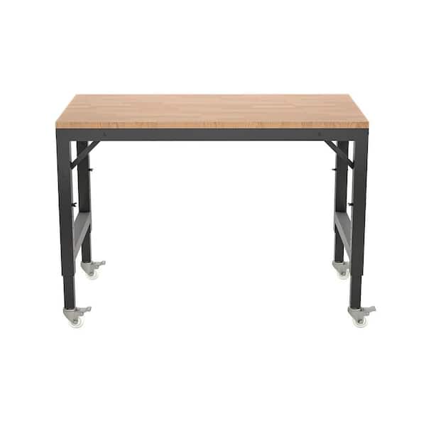 Otryad Rectangular Metal Outdoor Side Table with Wheels, Heavy
