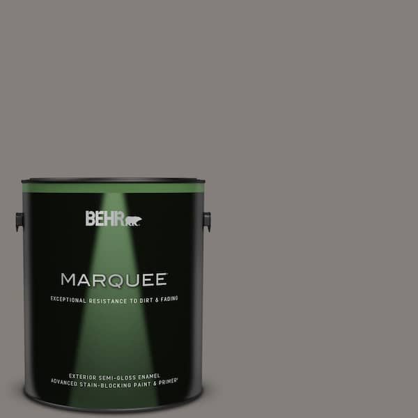 BEHR MARQUEE 1 gal. #PPU18-17 Suede Gray Semi-Gloss Enamel Exterior Paint & Primer