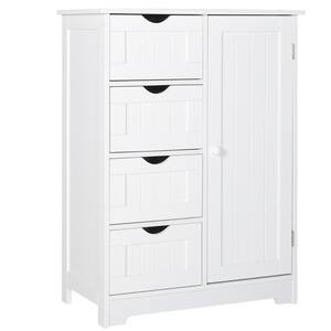 23.6 in. W x 11.8 in. D x 31.6 in. H White Freestanding Linen Cabinet with Drawers and Shelves in White