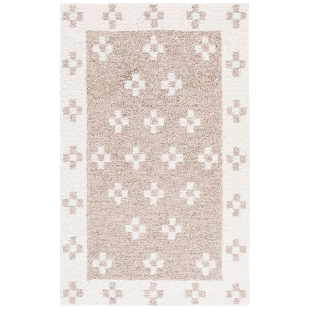 Vermont 6 ft. x 9 ft. Beige/Ivory Solid Border Cross Area Rug price history on PriceWatchPro