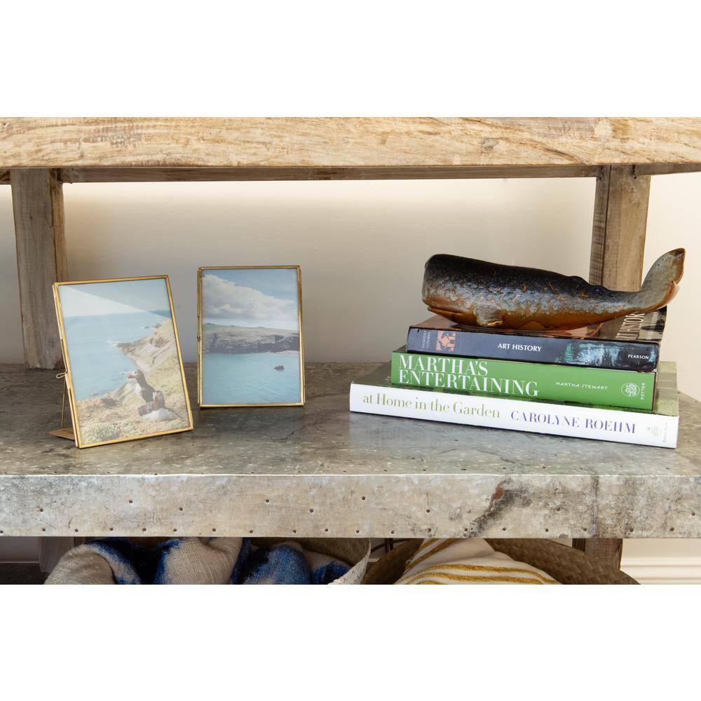 Classic Brass and Glass 4x6 Floating Photo Frame
