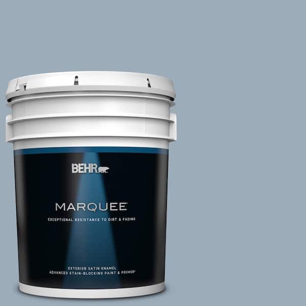 BEHR MARQUEE 5 gal. #570F-4 Blue Willow Satin Enamel Exterior Paint & Primer