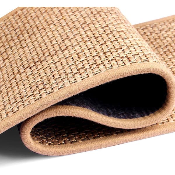 Beige 8 in. x 30 in. Carpet Stair Tread Cover Set of 15 for Wooden Steps Indoor, Machine Washable