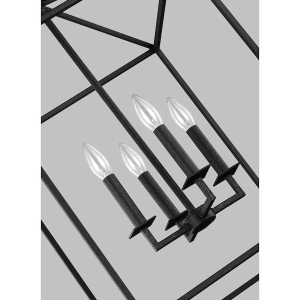 Perryton Small 12.25 in. 4-Light Textured Blacksmith Modern Dining Room Transitional Candlestick Pendant