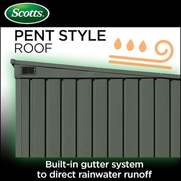 Scotts Garden Storage Shed 10 ft. W x 4 ft. D x 6 ft. H Metal Shed