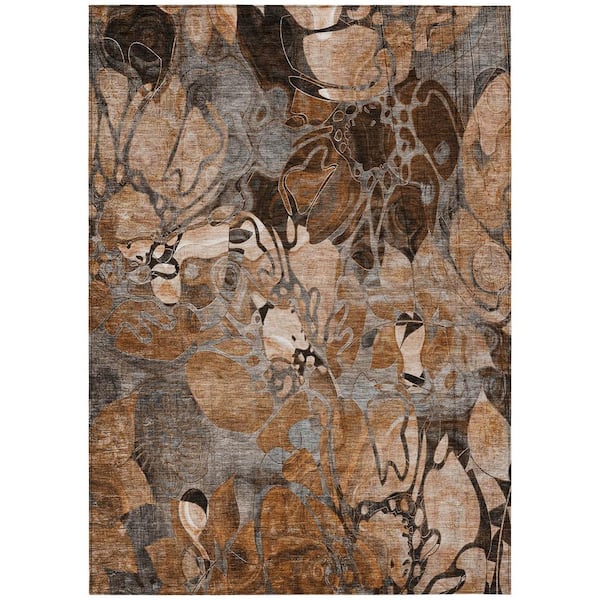 Chantille ACN558 Paprika 5 ft. x 7 ft. 6 in. Machine Washable Indoor/Outdoor Geometric Area Rug