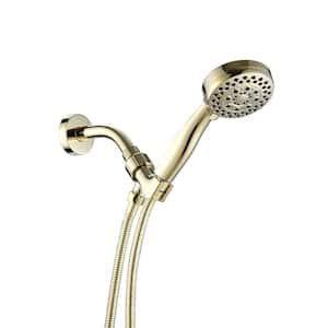 5-Spray Wall Mount Handheld Shower Head 2.5 GPM in Polished Golden