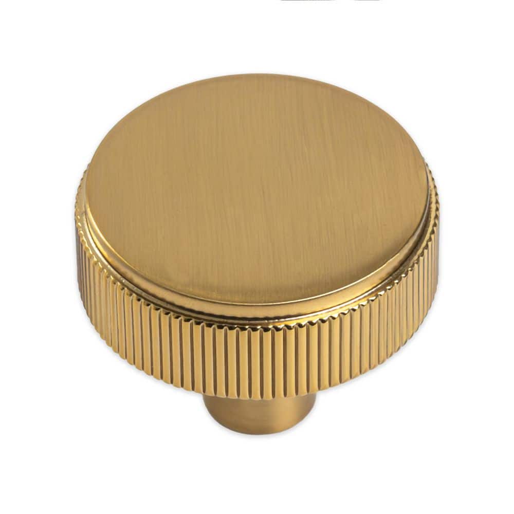 StyleWell Alton 1-3/16 in. (30mm) Brushed Gold Cabinet Round Knob