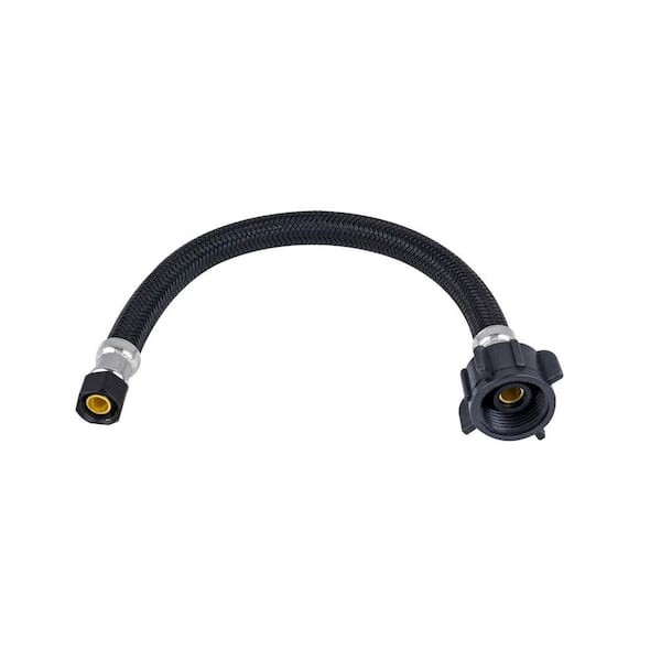 3/8 in. Compression x 7/8 in. Ballcock Nut x 12 in. Matte Black Braided Polymer Toilet Connector
