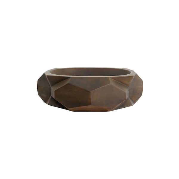 Kyan 20 in. Oval Concrete Vessel Bathroom Sink in Vintage Brown