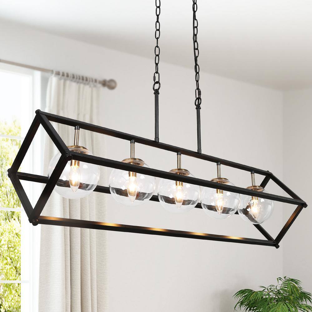 black long chandelier