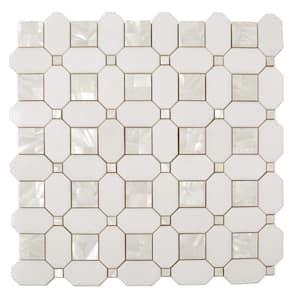 Winterland Pearl White 12.2 x 12.2 Polished Marble Mosaic Floor and Wall Tile (5.17 sq. ft./Case) (5-Pack)