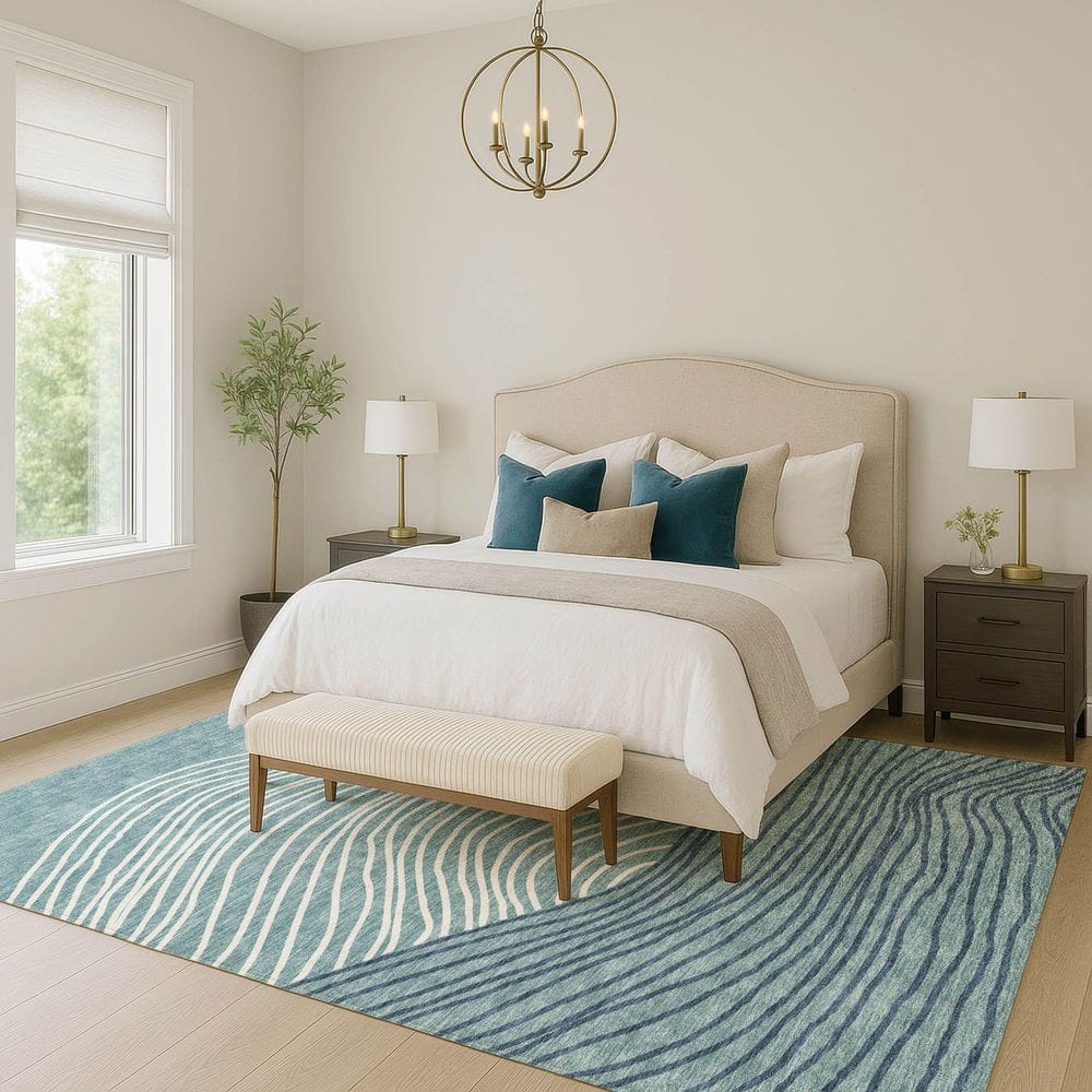 Chantille Machine Washable Indoor/Outdoor Abstract ACN2350 Teal 10 ft. x 14 ft. Area Rug price history on PriceWatchPro
