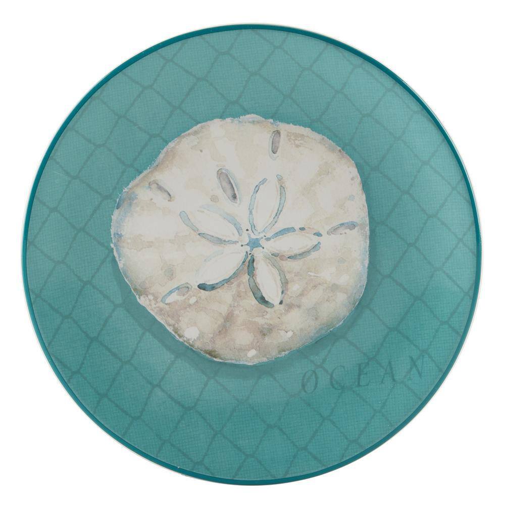 Ocean View Teal Ceramic 9" Salad Plates Set of 4