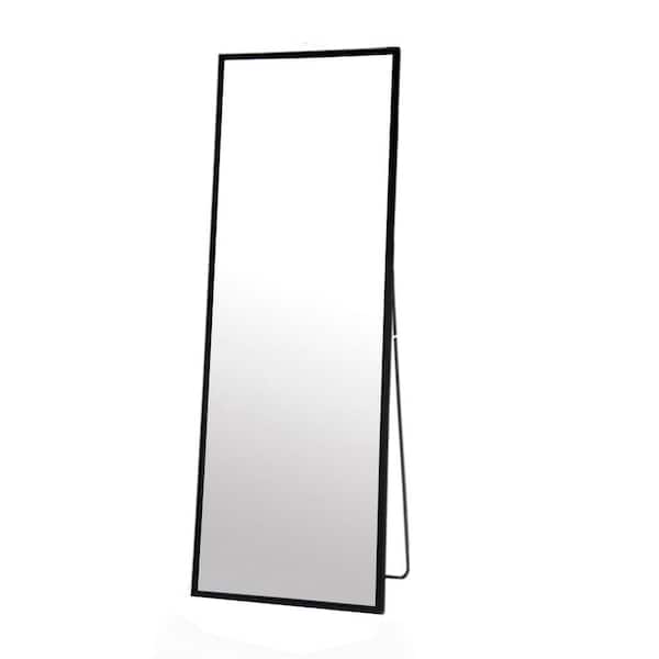 Unbranded 15.7 in. H x 59 in. W Rectangle Metal Frame Black Wall Mounted Full Length Mirror