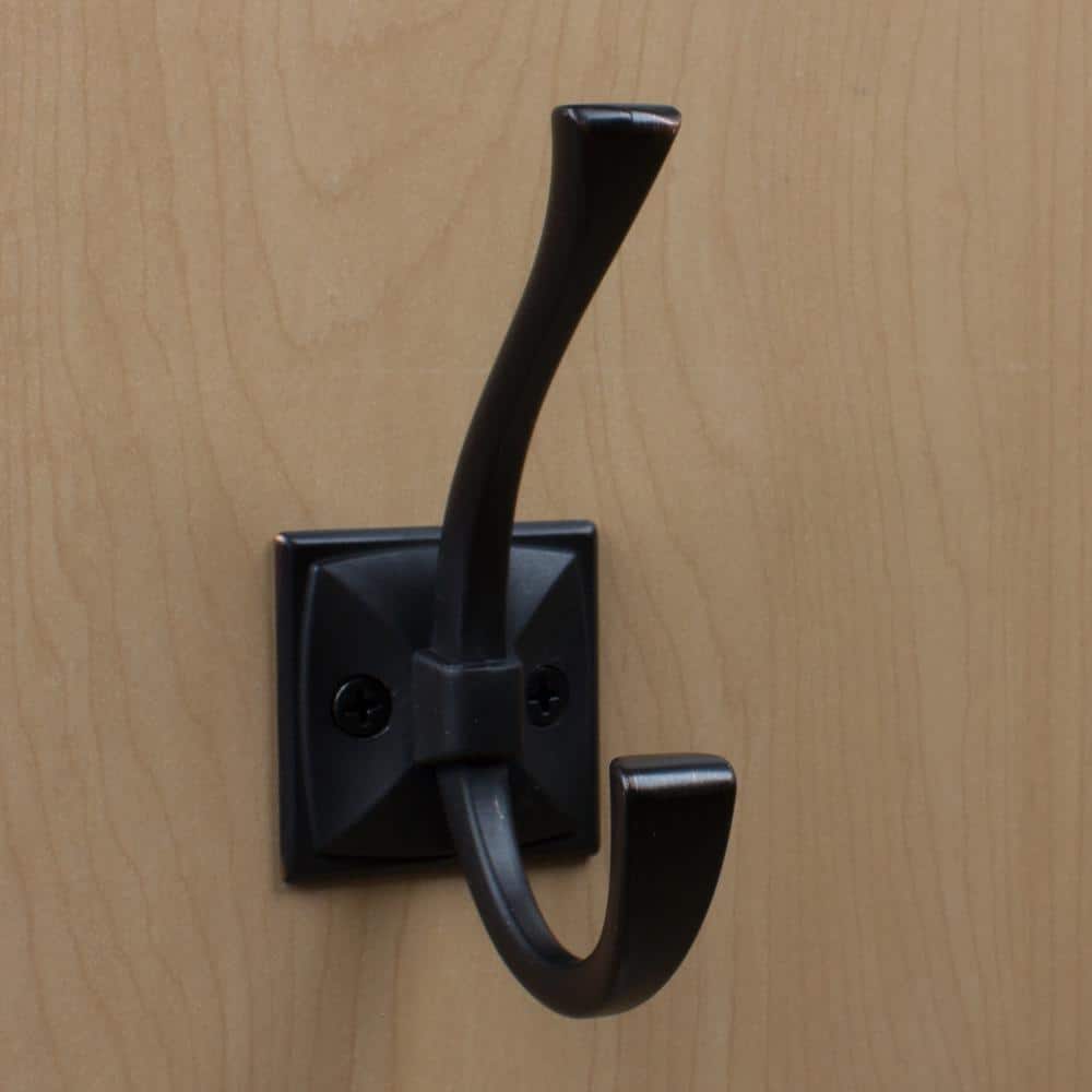 Oil Rubbed Bronze Decorative Double-Prong Wall Hook Set