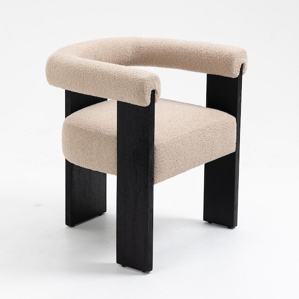 Owena Latte Modern Armchair with Padding Wood Frame