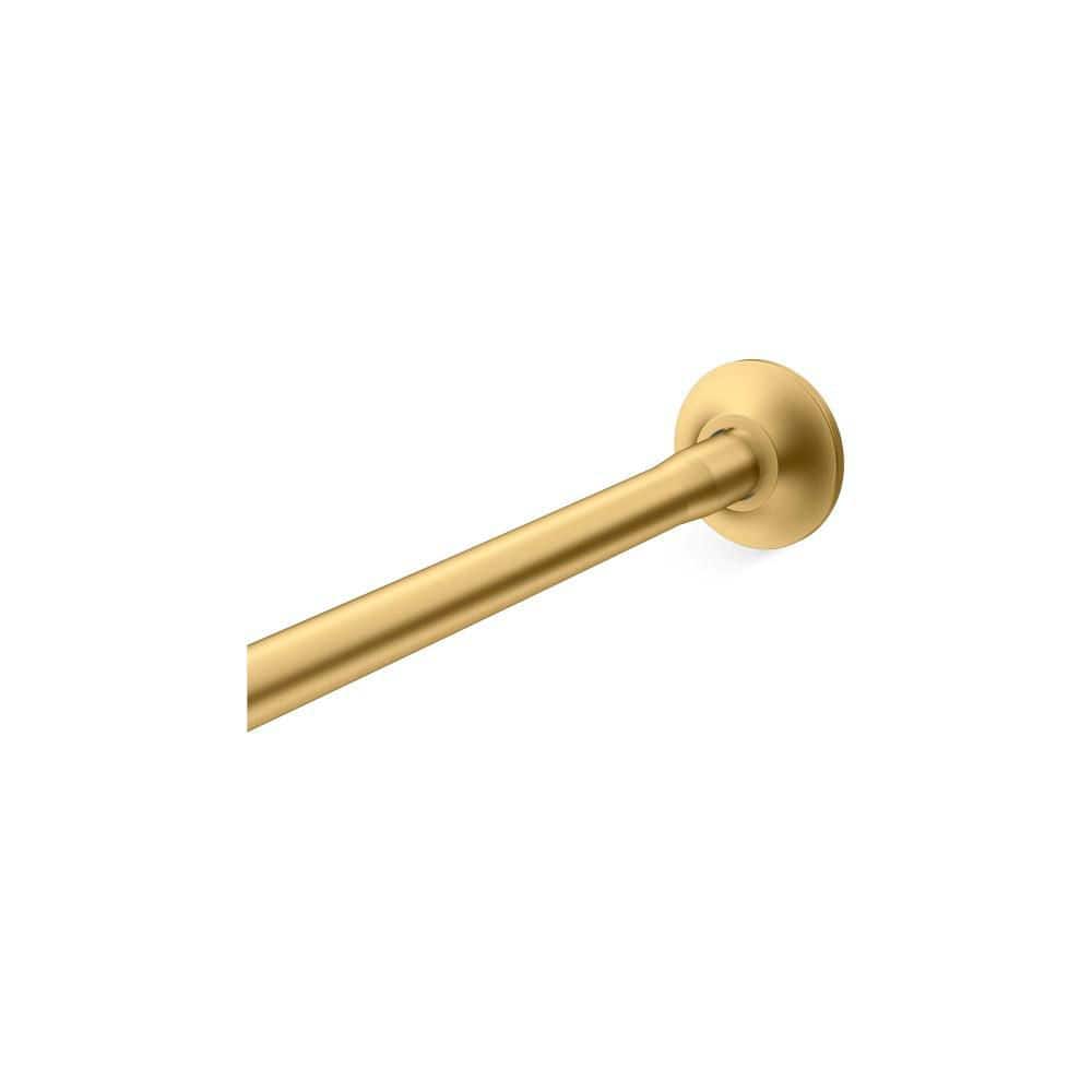Expanse 72 In. Adjustable Stainless Steel Shower Curtain Rod With Smooth End in Vibrant Brushed Moderne Brass price history on PriceWatchPro