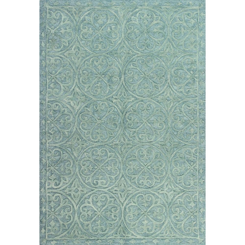 Verona Teal 9 ft. x 12 ft. (86 x 116) Floral Transitional Area Rug