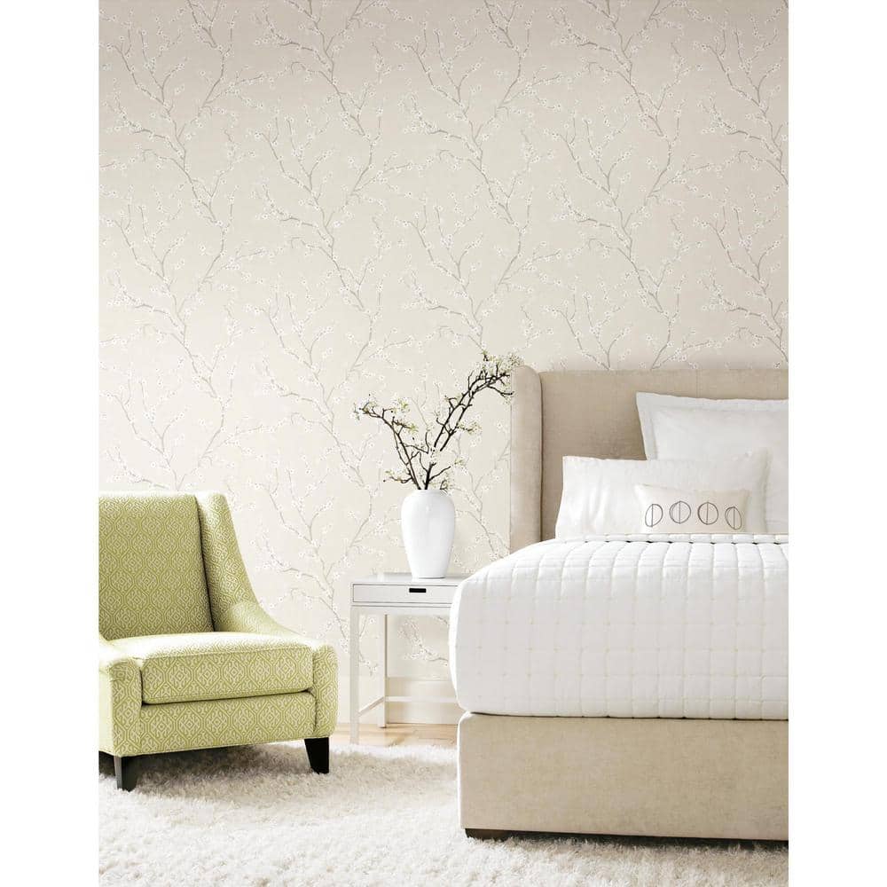 Pearl Cherry Blossom Peel and Stick Vinyl Wallpaper