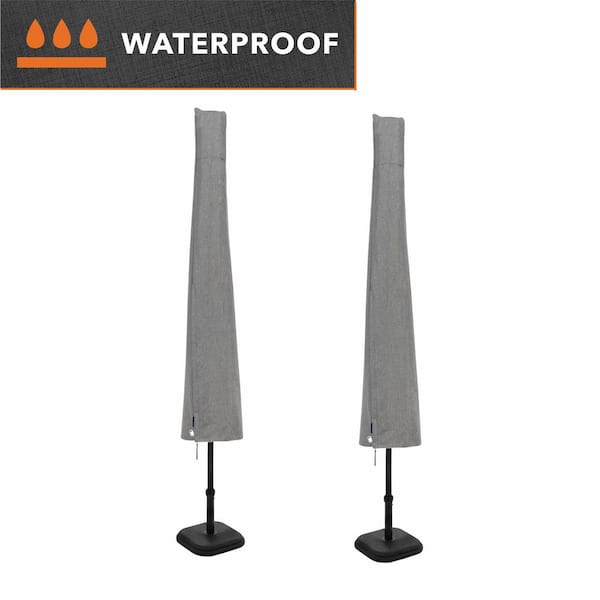 MODERN LEISURE Garrison Patio & Market Umbrella Cover, 21 in. L x 8 in. W x 73 in. H, 2-Pack, Granite