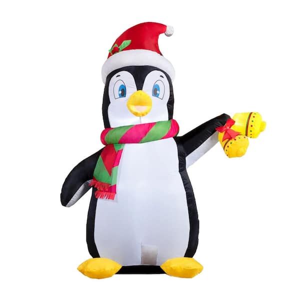 5 ft. Christmas Inflatable Penguin Decoration, Blow Up Yard Decoration Holiday Life-Size with Built-in LEDs