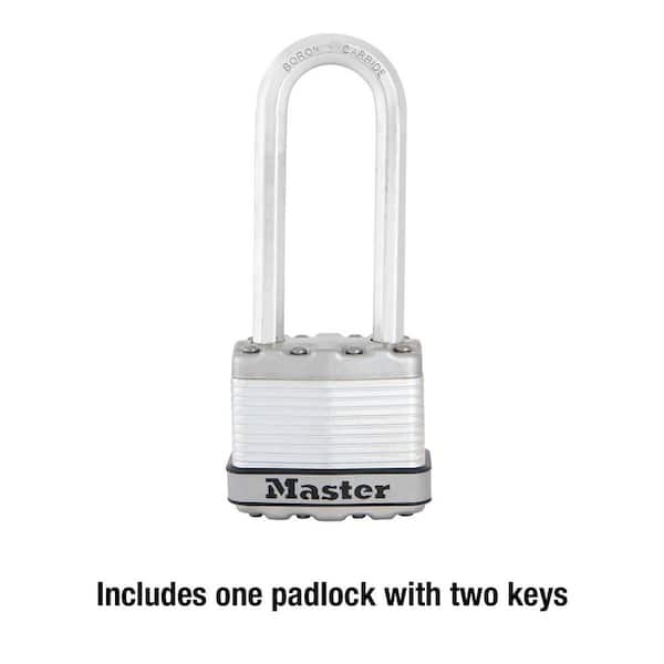 Padlock with Key - 2 Large Heavy Duty Pad Lock 5 Matching Keys -  Weatherproof Rust Resistant Steel