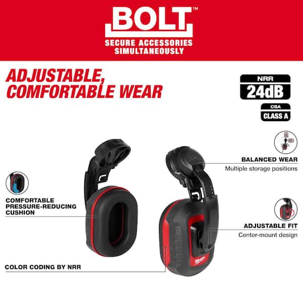 Milwaukee BOLT Earmuffs with Noise Reduction Rating of 24 dB 48-73-3250 -  The Home Depot