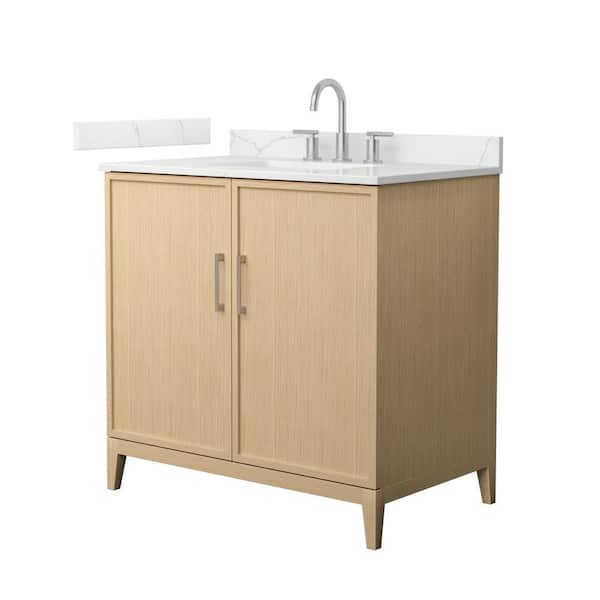 Wyndham Collection Elan 36 in. W x 22 in. D x 35 in. H Single Bath Vanity in White Oak with Giotto Quartz Top