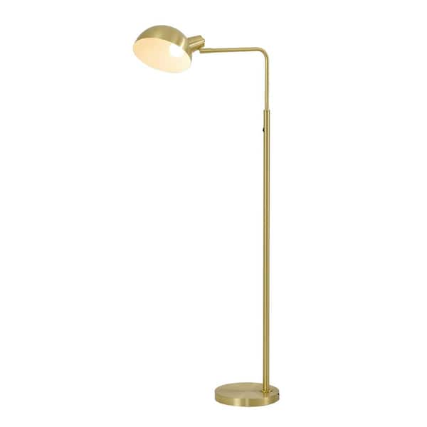 Unbranded 1-Light 58 in. Satin Brass Metal Arc Floor Lamp with a Metal Shade