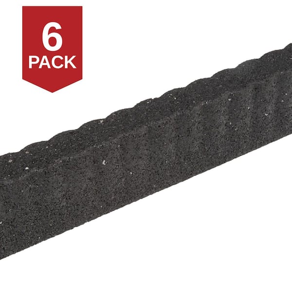 24 in. x 3 in. x 3.in Gray SmartLoc Ripple Edge Rubber Edging (6-Pack)