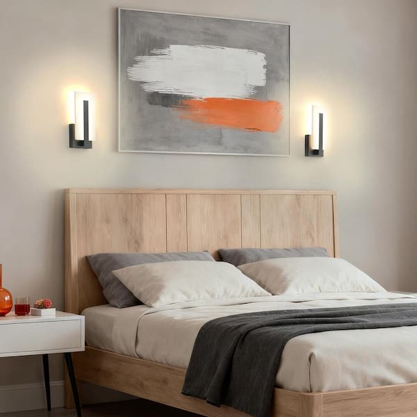 5 in. Modern Acrylic LED Wall Sconce, 7W Warm White 3000K Wall Light, 2 Pack for Bedroom, Bathroom, and Living Room