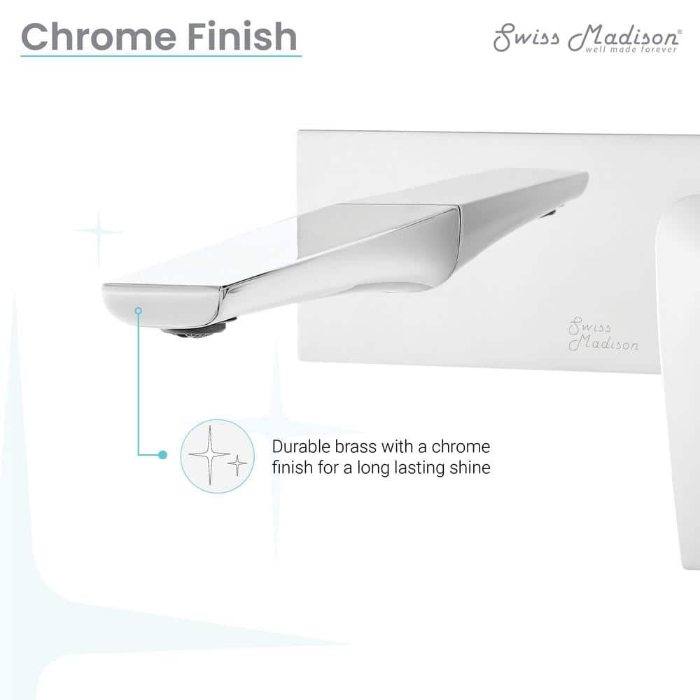 Monaco Chrome Single-Handle Wall-Mount Bathroom Faucet