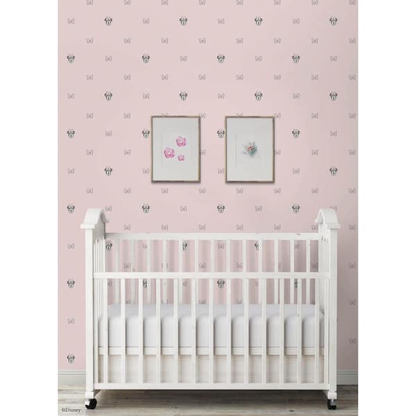 Pink Disney Minnie Mouse Sweet Bows Peel and Stick Wallpaper Roll