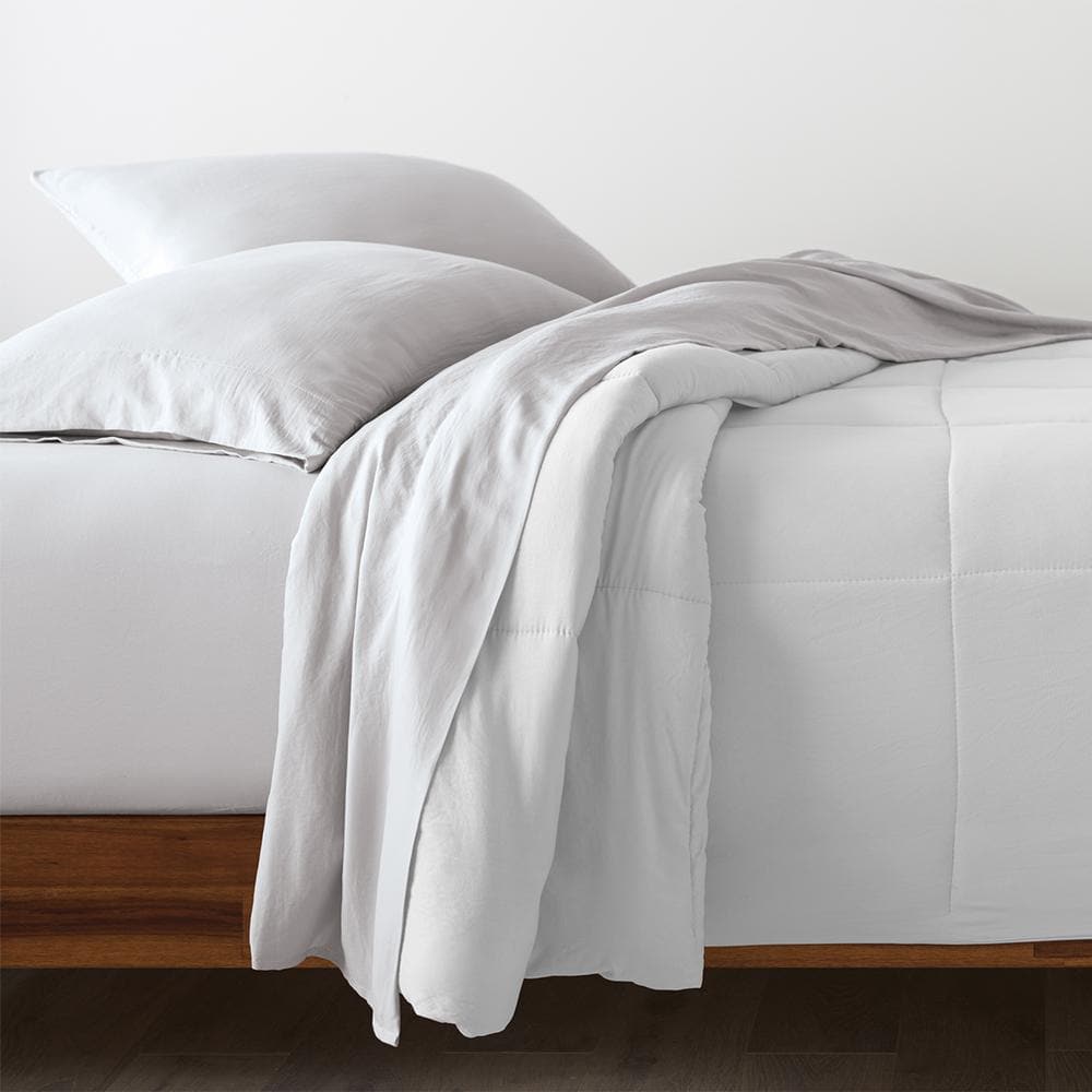 Light Gray Twin Cotton Percale Deep Pocket Sheet Set