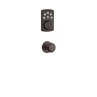 Powerbolt2 Venetian Bronze Single Cylinder Electronic Deadbolt Featuring SmartKey Security and Cove Passage Knob
