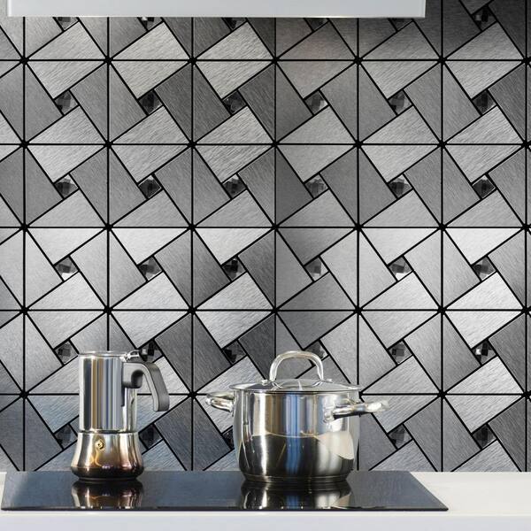 Art3d Gravity Gray 12 in. x 12 in. Peel and Stick Wall Tile Backsplash (6-Pack) Art3d Gravity Gray 12 in. x 12 in. Peel and Stick Wall Tile Backsplash (6-Pack)