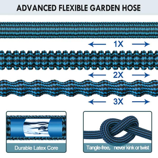 10 Function Upgraded Nozzle USA 3/4 Brass Fittings Break Resistant NEXT LATITUDE 50 ft Expandable Garden Hose 3750D Heavy Duty Fabric Flexible Triple Layer Core Lightweight Water Hose 