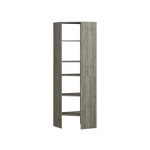 ClosetMaid Style+ 25 in. W Coastal Teak Corner Wood Closet Tower