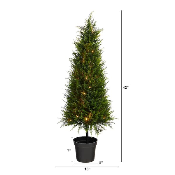 Cypress Artificial Tree, Outdoor Lighted Faux Trees