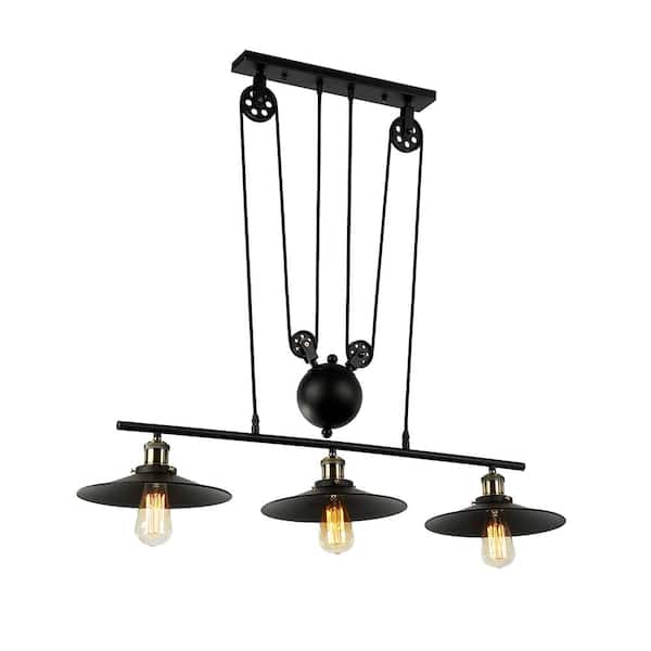 Warehouse of Tiffany Chorne 3-Light Black Chandelier with Shade ...