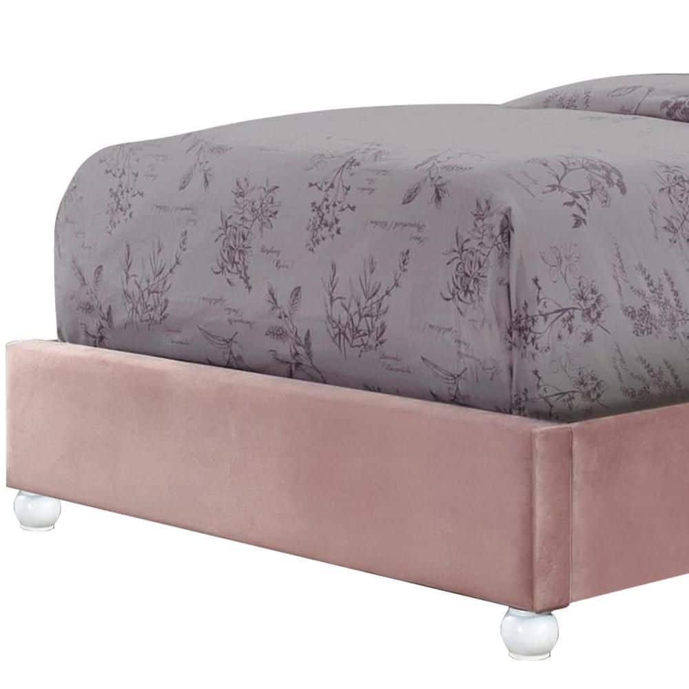 Reggie Pink Twin Upholstered Platform Bed with Storage