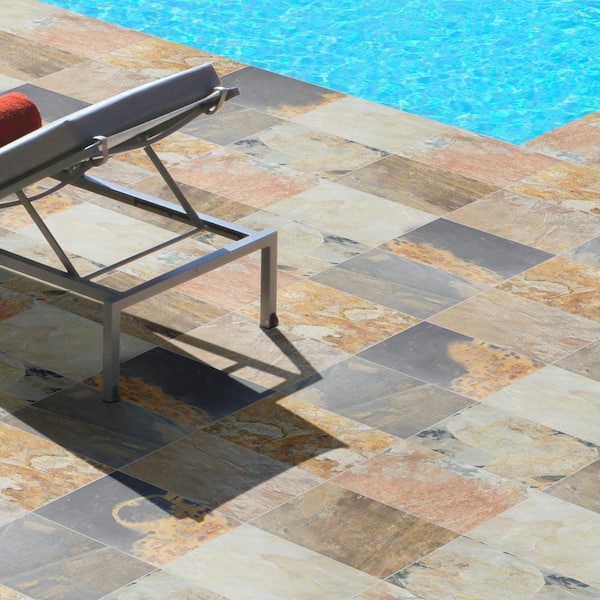 Desert Trail Gauged Textured Stone Look Slate Square Tile 12 in. x 12 in., Floor and Wall (10 sq. ft./Case)