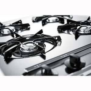 24 in. Gas Cooktop in Chrome with 4 Burners