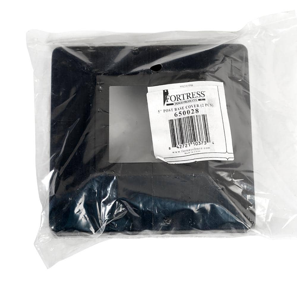 Fortress Versai Gloss Black Metal Fence End Cover 2-Pack