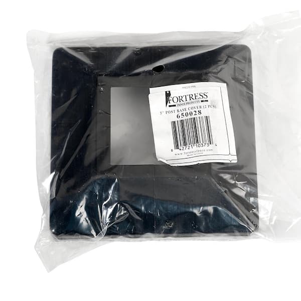 FORTRESS Versai 5 in. x 5 in. Black Steel Post Base Cover for 2x2 in. Nominal Post