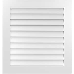 32 in. x 34 in. Vertical Surface Mount PVC Gable Vent: Decorative with Standard Frame